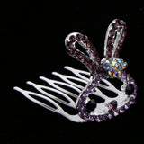 Maxbell Lovely Crystal Rabbit Hair Crown Tiara Headband Girls Birthday Gift Purple