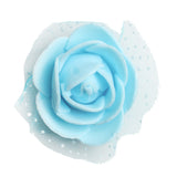 Maxbell 100pcs Artificial Foam Rose Head Flowers Wedding Home DIY Craft Decor Light Blue