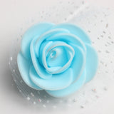 Maxbell 100pcs Artificial Foam Rose Head Flowers Wedding Home DIY Craft Decor Light Blue