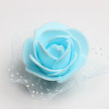 Maxbell 100pcs Artificial Foam Rose Head Flowers Wedding Home DIY Craft Decor Light Blue