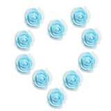 Maxbell 100pcs Artificial Foam Rose Head Flowers Wedding Home DIY Craft Decor Light Blue