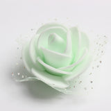 Maxbell 100pcs Artificial Foam Rose Head Flowers Wedding Home DIY Craft Decor Light Green