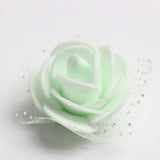 Maxbell 100pcs Artificial Foam Rose Head Flowers Wedding Home DIY Craft Decor Light Green