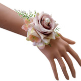 Maxbell Romantic Rose Flower Wrist Corsage Wedding Bride Bridesmaid Gift Light Pink