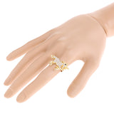 Maxbell Shiny Crystal Unicorn Ring Magical Horse Jewelry Birthday Party Gift Gold