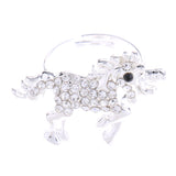 Maxbell Shiny Crystal Unicorn Ring Magical Horse Jewelry Birthday Party Gift Silver