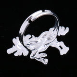 Maxbell Shiny Crystal Unicorn Ring Magical Horse Jewelry Birthday Party Gift Silver