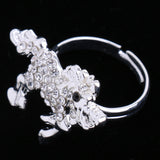 Maxbell Shiny Crystal Unicorn Ring Magical Horse Jewelry Birthday Party Gift Silver