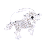 Maxbell Shiny Crystal Unicorn Ring Magical Horse Jewelry Birthday Party Gift Silver