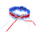 Maxbell Bridal Wedding Diamond Bow knot Lace Garter Wedding Dress Accessories  Red