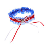 Maxbell Bridal Wedding Diamond Bow knot Lace Garter Wedding Dress Accessories  Red