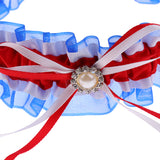 Maxbell Bridal Wedding Diamond Bow knot Lace Garter Wedding Dress Accessories  Red