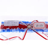 Maxbell Bridal Wedding Diamond Bow knot Lace Garter Wedding Dress Accessories  Red