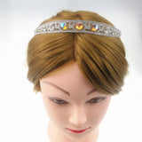 Maxbell Bridal Wedding Diamond Crystal Headband Headpiece Hair Accessories  Orange