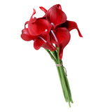 Maxbell 10 Stems Blossom Calla Lilies Flowers Bouquet Wedding Home Decor Red