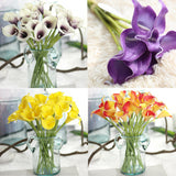 Maxbell 10 Stems Blossom Calla Lilies Flowers Bouquet Wedding Home Decor Red