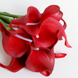 Maxbell 10 Stems Blossom Calla Lilies Flowers Bouquet Wedding Home Decor Red