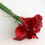 Maxbell 10 Stems Blossom Calla Lilies Flowers Bouquet Wedding Home Decor Red