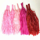 Maxbell 18" Transparent Bobo Balloon Roseleaf Tassel Balloon Accessories Rose red