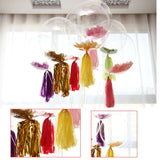 Maxbell 18" Transparent Bobo Balloon Roseleaf Tassel Balloon Accessories Rose red