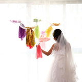 Maxbell 18" Transparent Bobo Balloon Roseleaf Tassel Balloon Accessories Rose red