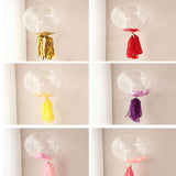 Maxbell 18" Transparent Bobo Balloon Roseleaf Tassel Balloon Accessories Rose red