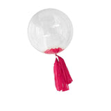 Maxbell 18" Transparent Bobo Balloon Roseleaf Tassel Balloon Accessories Rose red