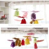Maxbell 18" Transparent Bobo Balloon Roseleaf Tassel Balloon Accessories Rose red