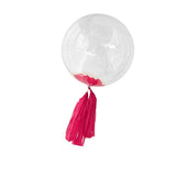 Maxbell 18" Transparent Bobo Balloon Roseleaf Tassel Balloon Accessories Rose red