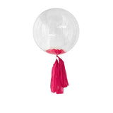 Maxbell 18" Transparent Bobo Balloon Roseleaf Tassel Balloon Accessories Rose red