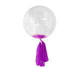 Maxbell 18" Transparent Bobo Balloon Roseleaf Tassel Balloon Accessories Purple
