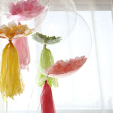 Maxbell 18" Transparent Bobo Balloon Roseleaf Tassel Balloon Accessories Purple