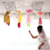 Maxbell 18" Transparent Bobo Balloon Roseleaf Tassel Balloon Accessories Purple