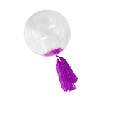 Maxbell 18" Transparent Bobo Balloon Roseleaf Tassel Balloon Accessories Purple