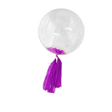 Maxbell 18" Transparent Bobo Balloon Roseleaf Tassel Balloon Accessories Purple