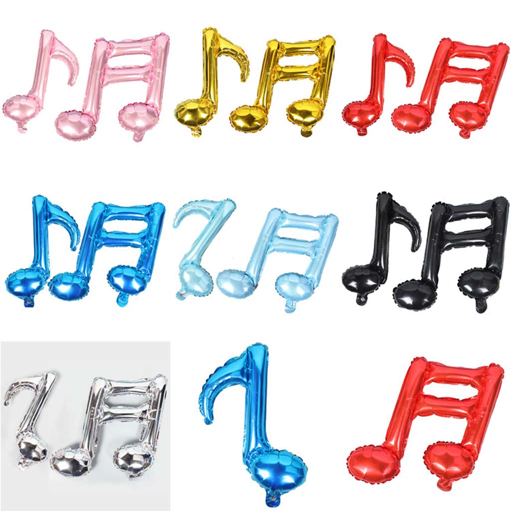 Maxbell Funny Double Musical Note Foil Balloon School Concert Wedding Prom Decor Silver