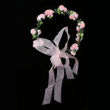 Maxbell Bridal Wedding Floral Flower Garland Forehead Wreath Hair Accessories Pink