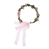 Maxbell Bridal Wedding Floral Flower Garland Forehead Wreath Hair Accessories Pink