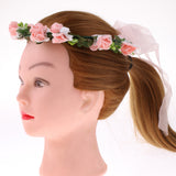 Maxbell Bridal Wedding Floral Flower Garland Forehead Wreath Hair Accessories Pink