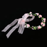Maxbell Bridal Wedding Floral Flower Garland Forehead Wreath Hair Accessories Pink