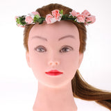 Maxbell Bridal Wedding Floral Flower Garland Forehead Wreath Hair Accessories Pink