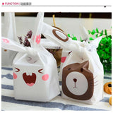 Maxbell Cute Rabbit Ear Cookie Candy Bags Self Adhesive Baking Packing Bags 17x10cm