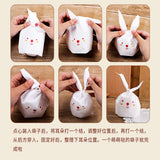 Maxbell Cute Rabbit Ear Cookie Candy Bags Self Adhesive Baking Packing Bags 17x10cm