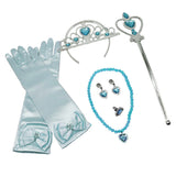 Maxbell Princess Belle Dress Costume Accessory Glove Wand Tiara Jewerly Set Blue