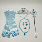 Maxbell Princess Belle Dress Costume Accessory Glove Wand Tiara Jewerly Set Blue