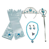 Maxbell Princess Belle Dress Costume Accessory Glove Wand Tiara Jewerly Set Blue