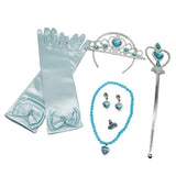Maxbell Princess Belle Dress Costume Accessory Glove Wand Tiara Jewerly Set Blue