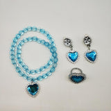 Maxbell Princess Belle Dress Costume Accessory Glove Wand Tiara Jewerly Set Blue