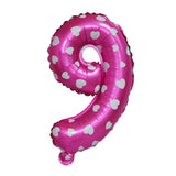 Maxbell All Numbers Heart Foil Balloons Birthday Anniversary Party Decor Number 9