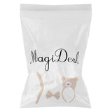 Maxbell Christmas Girls Boys Headband Bowtie Tail Kit Bear Costume Set Party Cosplay